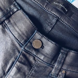 Ann Taylor Unique Shiny Dark Blue Skinny Jeans